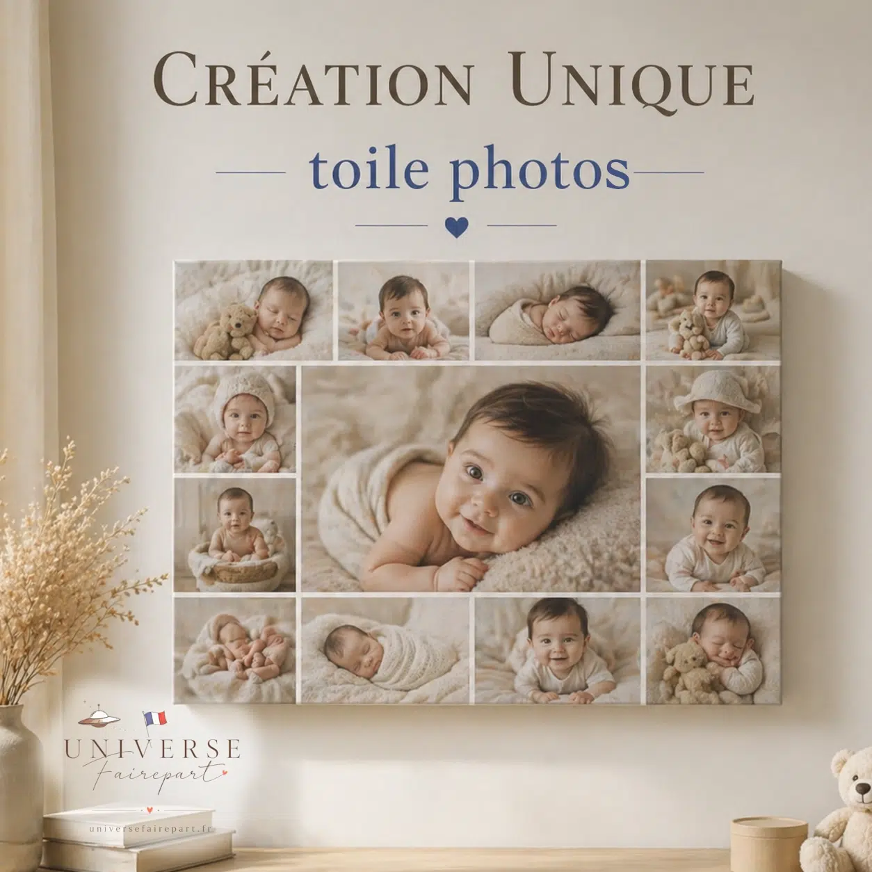 Création Unique toile enfant à votre thème & photos illimitées