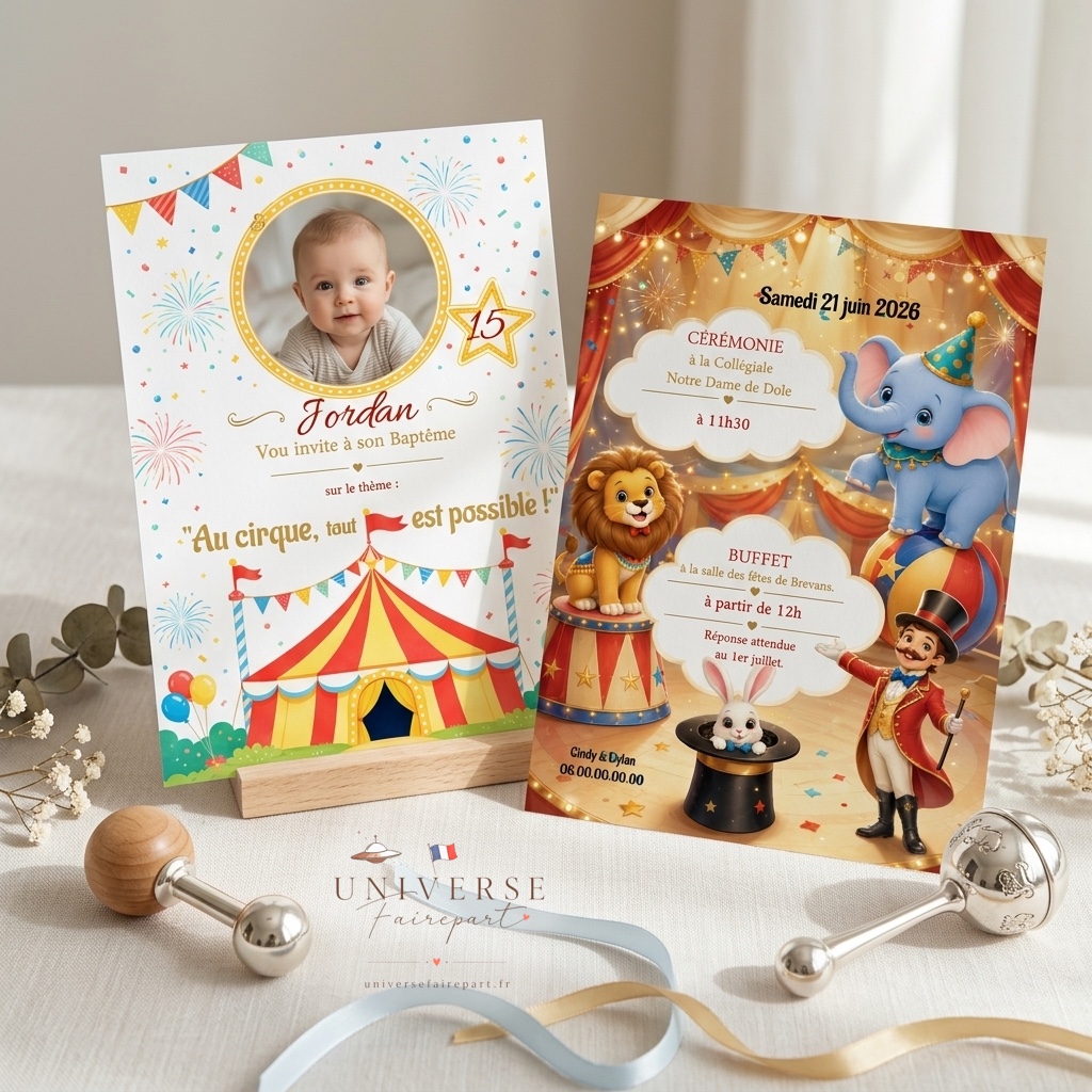 N°128 Faire-part invitation voyage au Cirque