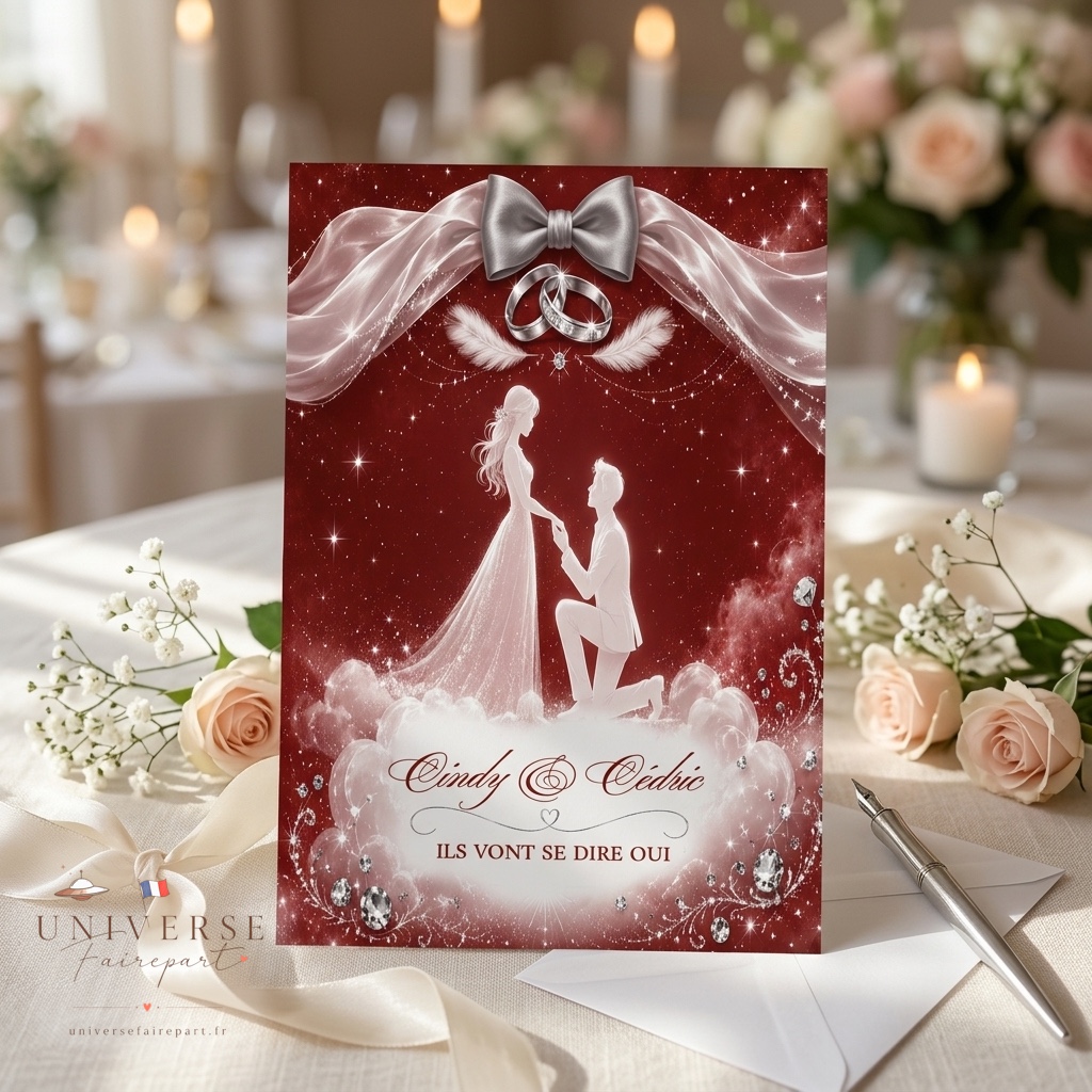 N°51 Faire-part mariage romantique Ils vont se dire oui