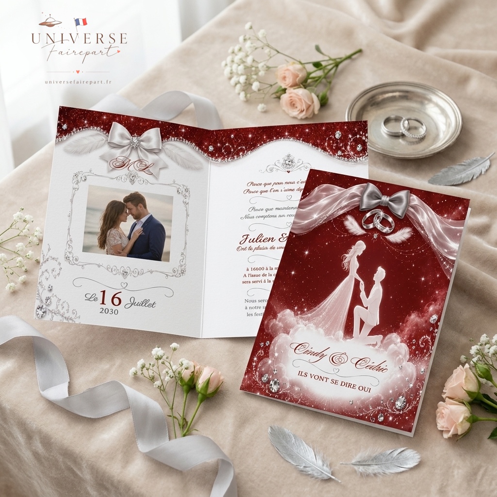 N°51 Faire-part mariage romantique Ils vont se dire oui