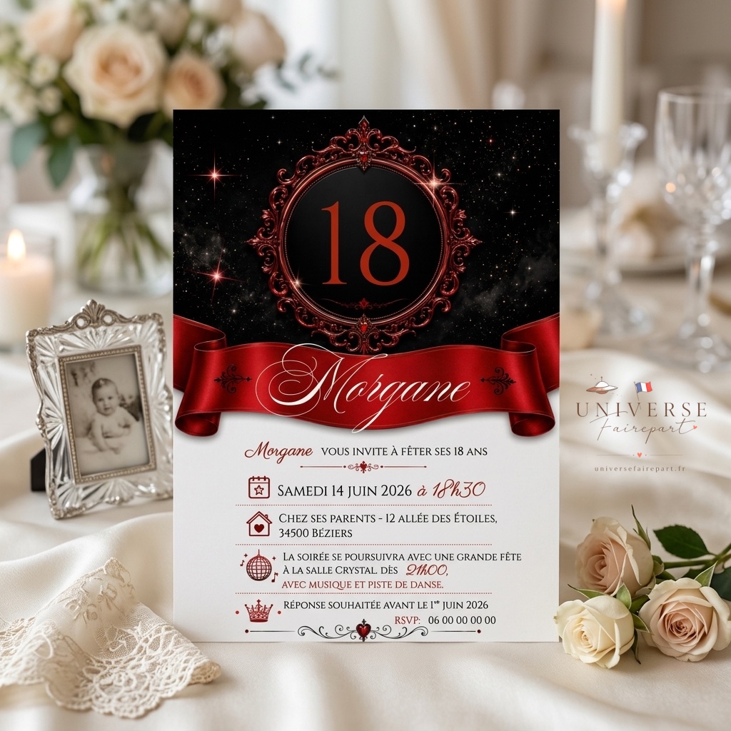 N°290 Faire-part Anniversaire 18 ans