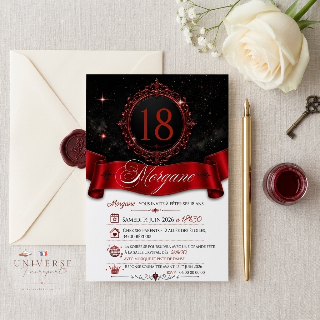 N°290 Faire-part Anniversaire 18 ans
