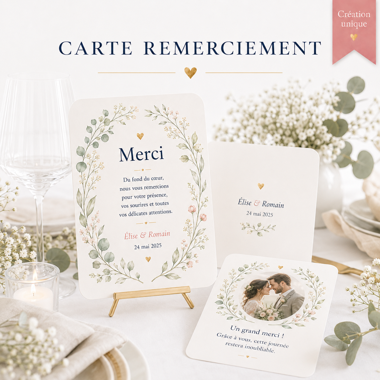Création Unique Carte remerciement